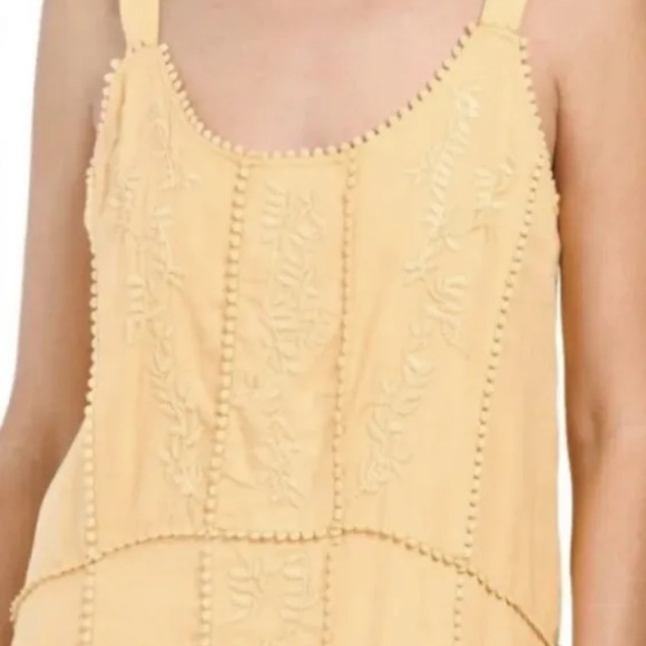 NWT-Magaschoni Tonal Embroidered Linen Shift dress - in terracotta - size S - Picture 3 of 6